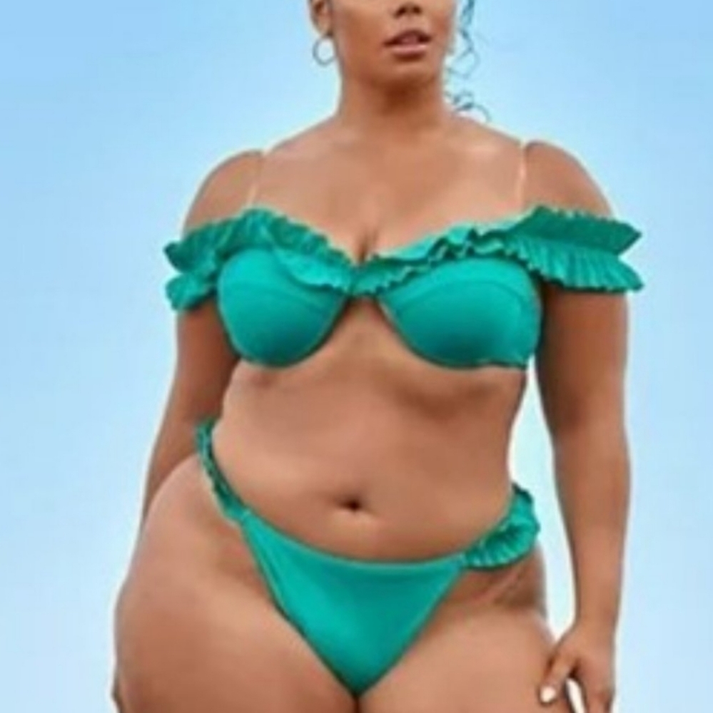 Plus Size ruffle bikini two piece size 2 Fashion To Figure Tabria Majors